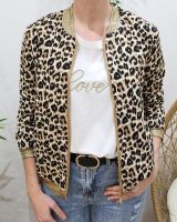 Bombers femme beige léopard camel et noir