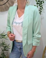 Blazer femme manches plissées vert amande