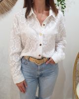 Veste femme fine courte écrue dentelle