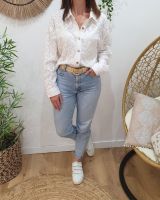 Veste femme fine courte écrue dentelle