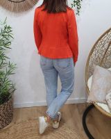 Perfecto femme fin suédine orange