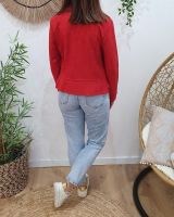 Perfecto femme fin suédine rouge