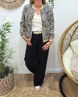 Bombers femme léopard noir et taupe Coraliea