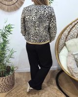 Bombers femme léopard noir et taupe Coraliea