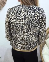 Bombers femme léopard noir et taupe Coraliea