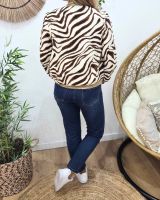 Bombers femme beige zebrures marrons camel Domitille