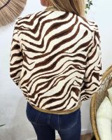 Bombers femme beige zebrures marrons camel Domitille