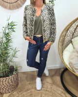 Bombers femme beige léopard kaki et noir Eowyn