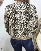 Bombers femme beige léopard kaki et noir Eowyn