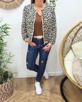 Bombers femme beige léopard camel et noir Harmonia