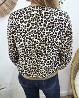 Bombers femme beige léopard camel et noir Harmonia