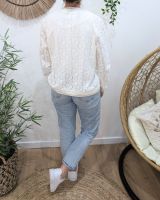 Bombers femme écru dentelle petites fleurs
