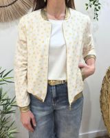 Bombers femme écru et jaune Nahélys