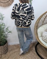 Bombers femme marine et beige à motifs Clarissa