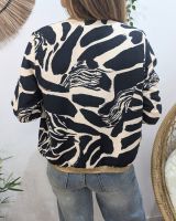 Bombers femme marine et beige à motifs Clarissa