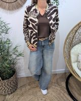 Bombers femme marron et beige à motifs Clarissa