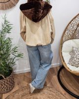 Veste femme chinée à capuche velours Eulalie