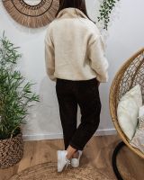 Veste polaire femme beige zippée La vie est belle