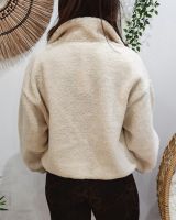 Veste polaire femme beige zippée La vie est belle