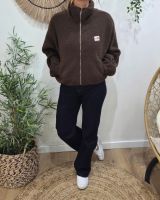 Veste polaire femme marron choco zippée La vie est belle