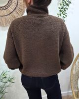 Veste polaire femme marron choco zippée La vie est belle