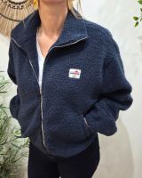 Veste polaire femme bleu marine zippée La vie est belle