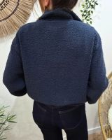 Veste polaire femme bleu marine zippée La vie est belle