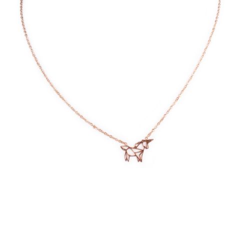 Collier MILE MILA acier doré licorne