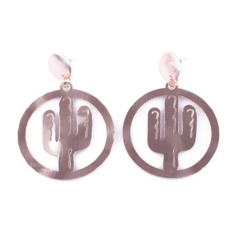 Boucles d'oreilles LOLILOTA Cactus acier cuivré