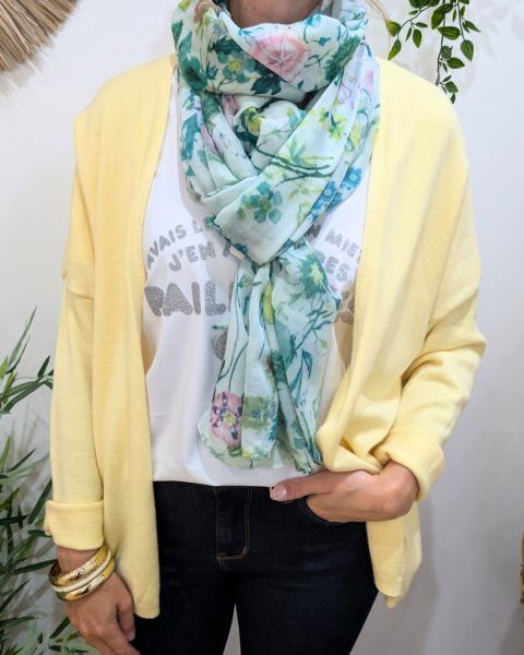 Foulard femme fleuri Speranza-Vert