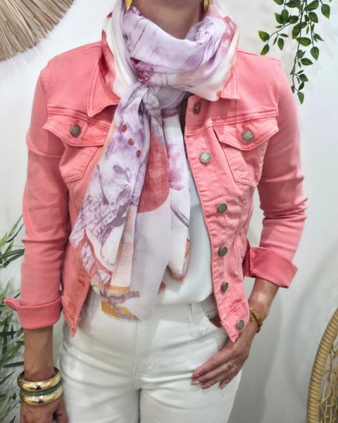 Foulard femme fleuri Zelinda-Rose