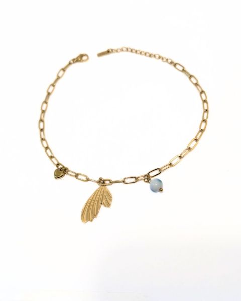 Chaine de cheville acier doré Gry