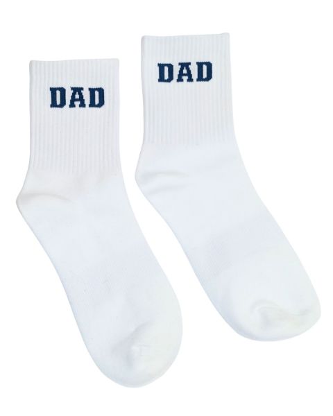 Chaussettes hommes ecru écriture DAD bleu marine