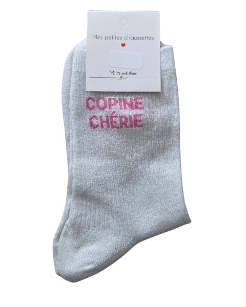 Chaussettes à paillettes COPINE CHERIE-Blanc