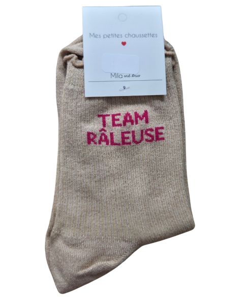 Chaussettes à paillettes TEAM RALEUSE-Beige