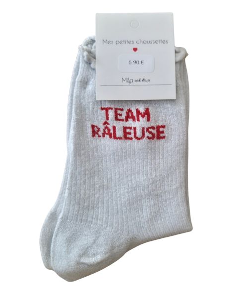 Chaussettes à paillettes TEAM RALEUSE-Blanc
