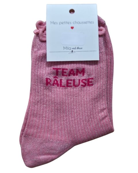 Chaussettes à paillettes TEAM RALEUSE-Rose fuchsia
