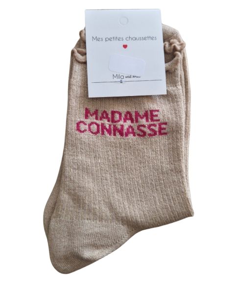 Chaussettes à paillettes MADAME CONNASSE-Beige