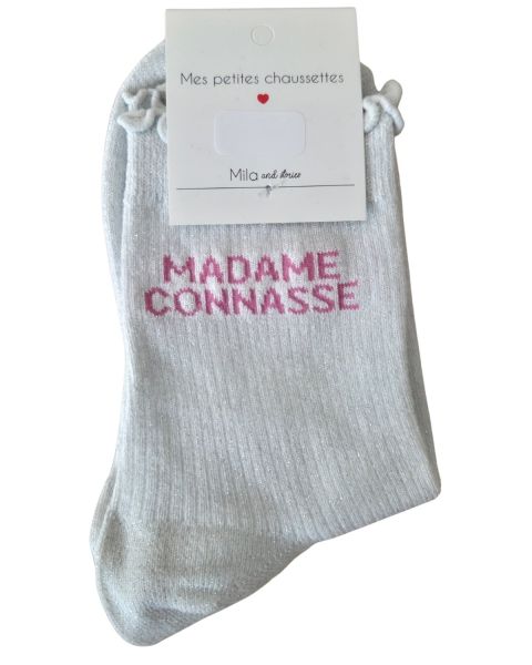 Chaussettes à paillettes MADAME CONNASSE-Blanc