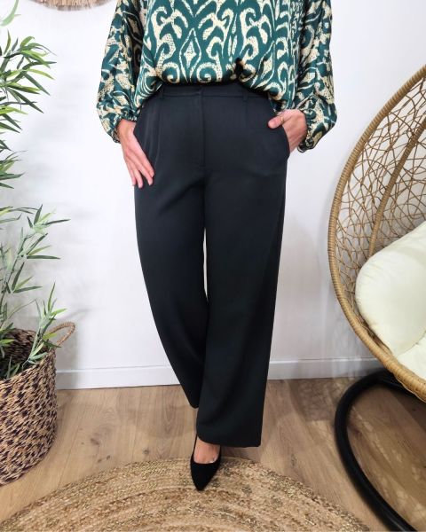 Pantalon femme vert bouteille fluide Zéa