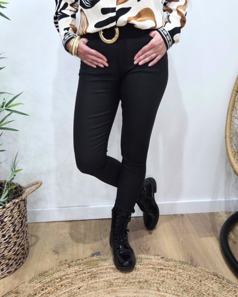 Pantalon femme similicuir noir skinny push up