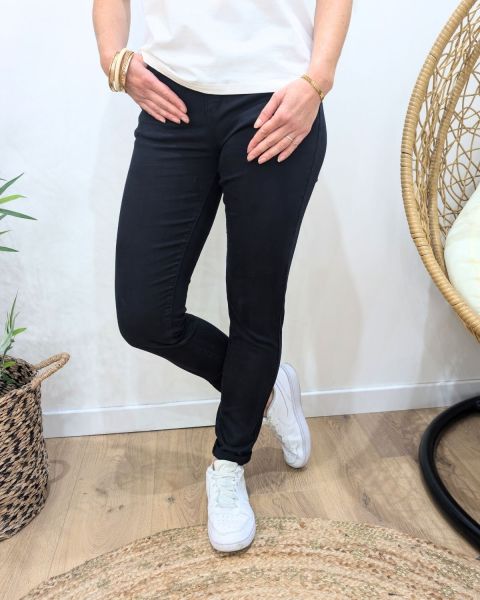 Pantalon femme bleu marine slim coupe confort push up