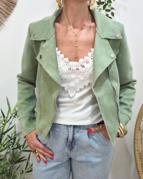 Perfecto femme vert Constance