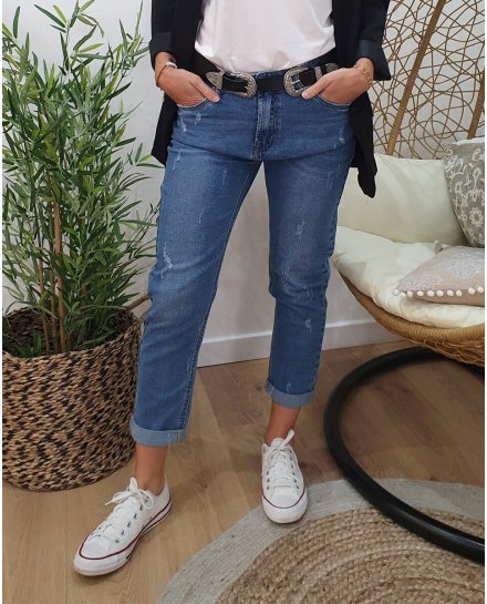 Jean femme coupe Mom